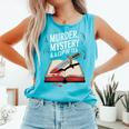 Murder Mystery And a Cup Of Tea Book Humor Comfort Colors Tank Top Light Green