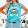 I Read Past My Bedtime Reading Sloth Book Lover Comfort Colors Tank Top Light Green
