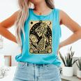 The Reader Tarot Card Book Lover Skeleton Reading Book Comfort Colors Tank Top Light Green