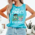 Real Zombies Read Books Zombie Comfort Colors Tank Top Light Green Real Zombies Read Books Zombie Comfort Colors Tank Top Light Green