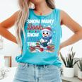 Snowman Winter Snow So Many Books Christmas Snow Little Time Comfort Colors Tank Top Light Green