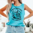 Spread Those Pages Like A Good Girl Skeleton Floral Book Comfort Colors Tank Top Light Green