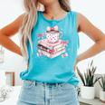 Teacher Valentine's Day All Booked For Valentines Reading Comfort Colors Tank Top Light Green