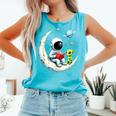UFO Alien Astronaut Reading Book In Space Comfort Colors Tank Top Light Green