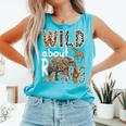 Zoo Animals Wild About Reading Books Reader Lover Librarian Comfort Colors Tank Top Light Green
