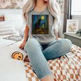 Van Gogh Starry Night Art Cat And Book Lovers Comfort Colors Tank Top Butter