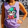 Adorable Book Lover Humming Bird With Reading Glasses Cute Comfort Colors Tank Top Lagoon
