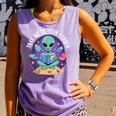 Alien Reader Reading Teacher Librarian Book Lover Comfort Colors Tank Top Lagoon