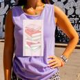 Books Flowers Art Flower Stack Pastel Feminine Comfort Colors Tank Top Lagoon