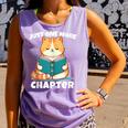 Cat Reading Books Bookworm Read One More Chapter Comfort Colors Tank Top Lagoon