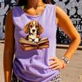 Cute Dog Beagle Reading Book Comfort Colors Tank Top Lagoon