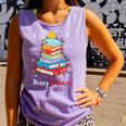 Merry Bookmas Book Christmas Tree Lights Xmas Men Women Kids Comfort Colors Tank Top Lagoon