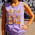 Orange Cats Reading Books Cat Lover Comfort Colors Tank Top Lagoon