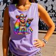 Rainbow Pride Bigfoot Reading Book With Heart Glasses Comfort Colors Tank Top Lagoon