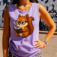 Squirrel Reading Book Lover Comfort Colors Tank Top Lagoon