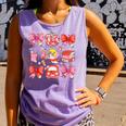 Valentine Cupid Coquette Pink Bow Apple Books Teacher Comfort Colors Tank Top Lagoon