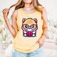 Adorable Book Lover Persian Cat With Reading Glasses Cute Comfort Colors Tank Top Grey