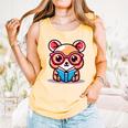 Adorable Book Lover Quokka With Reading Glasses Cute Comfort Colors Tank Top Grey
