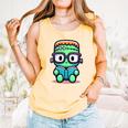 Book Lover Frankenstein's Monster With Reading Glasses Comfort Colors Tank Top Grey