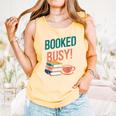Booked And Busy Cool Coffee Reading Relaxing Books Comfort Colors Tank Top Grey
