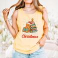 All Booked For Christmas Gingerbread Christmas Tree Book Kid Comfort Colors Tank Top Grey