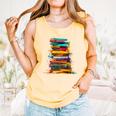 Books Painting Colorful Art Abstract Graphic Books Comfort Colors Tank Top Grey
