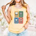 Books Yarn Coffee Repeat Crocheting Comfort Colors Tank Top Grey