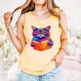 Cat Book Shirt Colorful Cat Reading Book Comfort Colors Tank Top Grey Cat Book Shirt Colorful Cat Reading Book Comfort Colors Tank Top Grey