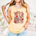 Coquette Teacher School Supplies Bows Books Globe Apple Cute Comfort Colors Tank Top Grey