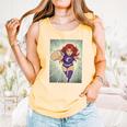 The Crimson Crescent 90s Retro Comic Book Superheroine Art Comfort Colors Tank Top Grey