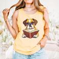 Cute Dog Boxer Reading Book Comfort Colors Tank Top Grey Cute Dog Boxer Reading Book Comfort Colors Tank Top Grey