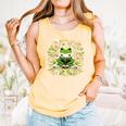 Cute Floral Frog Book Reading Comfort Colors Tank Top Grey Cute Floral Frog Book Reading Comfort Colors Tank Top Grey