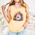 Cute Ghost Drinking Coffee Halloween Reading Book Retro Comfort Colors Tank Top Grey Cute Ghost Drinking Coffee Halloween Reading Book Retro Comfort Colors Tank Top Grey
