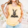 Cute Rabbit Bunny Book Lover Comfort Colors Tank Top Grey Cute Rabbit Bunny Book Lover Comfort Colors Tank Top Grey