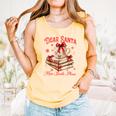 Dear Santa More Books Please Coquette Bow Books Christmas Comfort Colors Tank Top Grey