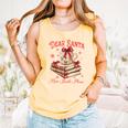 Dear Santa More Books Please Reading Book Lover Christmas Comfort Colors Tank Top Grey
