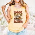 Dogs Coffee Reading Book Lover Comfort Colors Tank Top Grey Dogs Coffee Reading Book Lover Comfort Colors Tank Top Grey