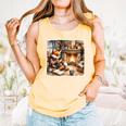Fox Reads By Fireplace In Cabin Rustic Book Cozy Cup Tea Comfort Colors Tank Top Grey
