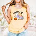 Ghost Reading Halloween Women Teacher Book Lover Comfort Colors Tank Top Grey
