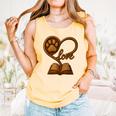Girl Who Loves Dogs & Books Heart Dog Lover Reader Reeding Comfort Colors Tank Top Grey