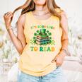 Goods Luck Read Librarian Book Patrick Days Shamrock Clover Comfort Colors Tank Top Grey