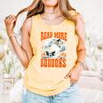 Halloween Book Lover Ghost Boo Pun Read More Boooks Comfort Colors Tank Top Grey