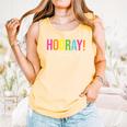 Hooray It's Library Day Teacher Reader Books Back To School Comfort Colors Tank Top Grey