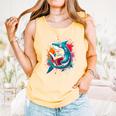 Kawaii Shark Reads Book Reading Library Book Bookworm Comfort Colors Tank Top Grey
