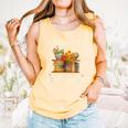 Librarian Of a Free Library Floral Book Lover Comfort Colors Tank Top Grey