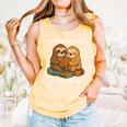 Life Is Better With Sloths And Books Cute Sloth Lover Comfort Colors Tank Top Grey