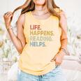 Life Happens Reading Helps Book Lovers Vinage Comfort Colors Tank Top Grey