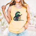 Lizard Reading Book Librarian Bookworm Reader Read Comfort Colors Tank Top Grey