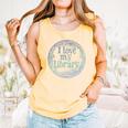 I Love My Library Medallion For Book Lover Reader Librarian Comfort Colors Tank Top Grey