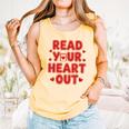 Read Your Heart Out Book Lover Reading Teachers Kids Comfort Colors Tank Top Grey